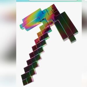 Minecraft 50 Anniversary Rainbow Colorful Pixelated Toy Pickaxe